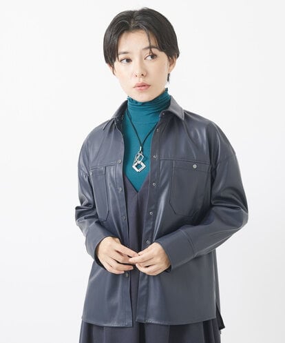 PHJAA40360   [セットアップ対応]ライトレザーシャツブルゾン