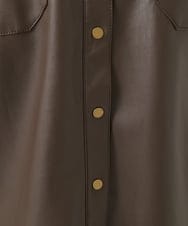 PHJAA40360 GEORGES RECH(小さいサイズ)(メゾン ドゥ サンク)  [セットアップ対応]ライトレザーシャツブルゾン ブラウン