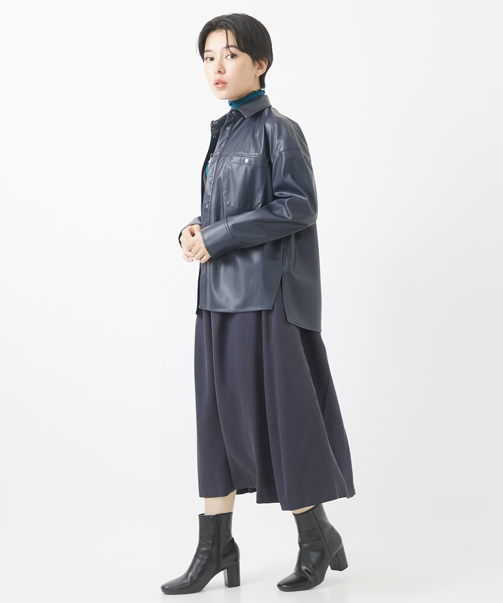 PHJAA40360 GEORGES RECH(小さいサイズ)(メゾン ドゥ サンク)  [セットアップ対応]ライトレザーシャツブルゾン ブラウン