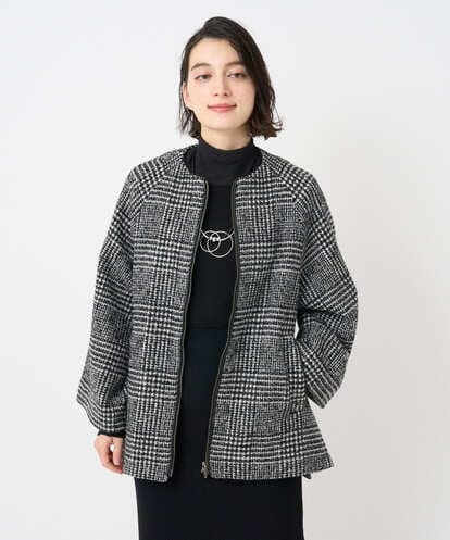 PHJAD31630 GEORGES RECH(小さいサイズ) シルクウールグレンチェックポンチョジャケット