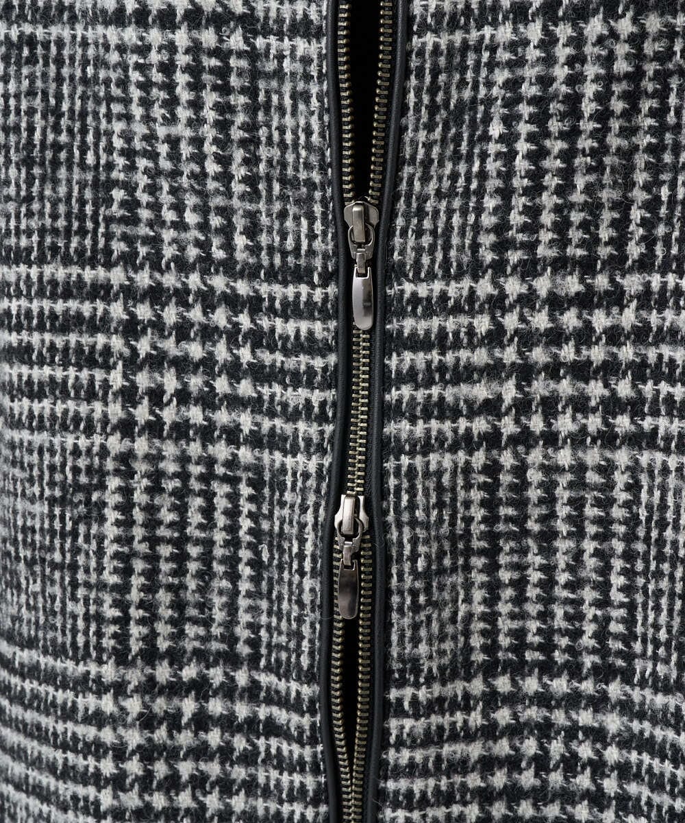 PHJAD31630 GEORGES RECH(小さいサイズ)(メゾン ドゥ サンク) シルクウールグレンチェックポンチョジャケット ブラック