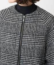 PHJAD31630 GEORGES RECH(小さいサイズ)(メゾン ドゥ サンク) シルクウールグレンチェックポンチョジャケット ブラック