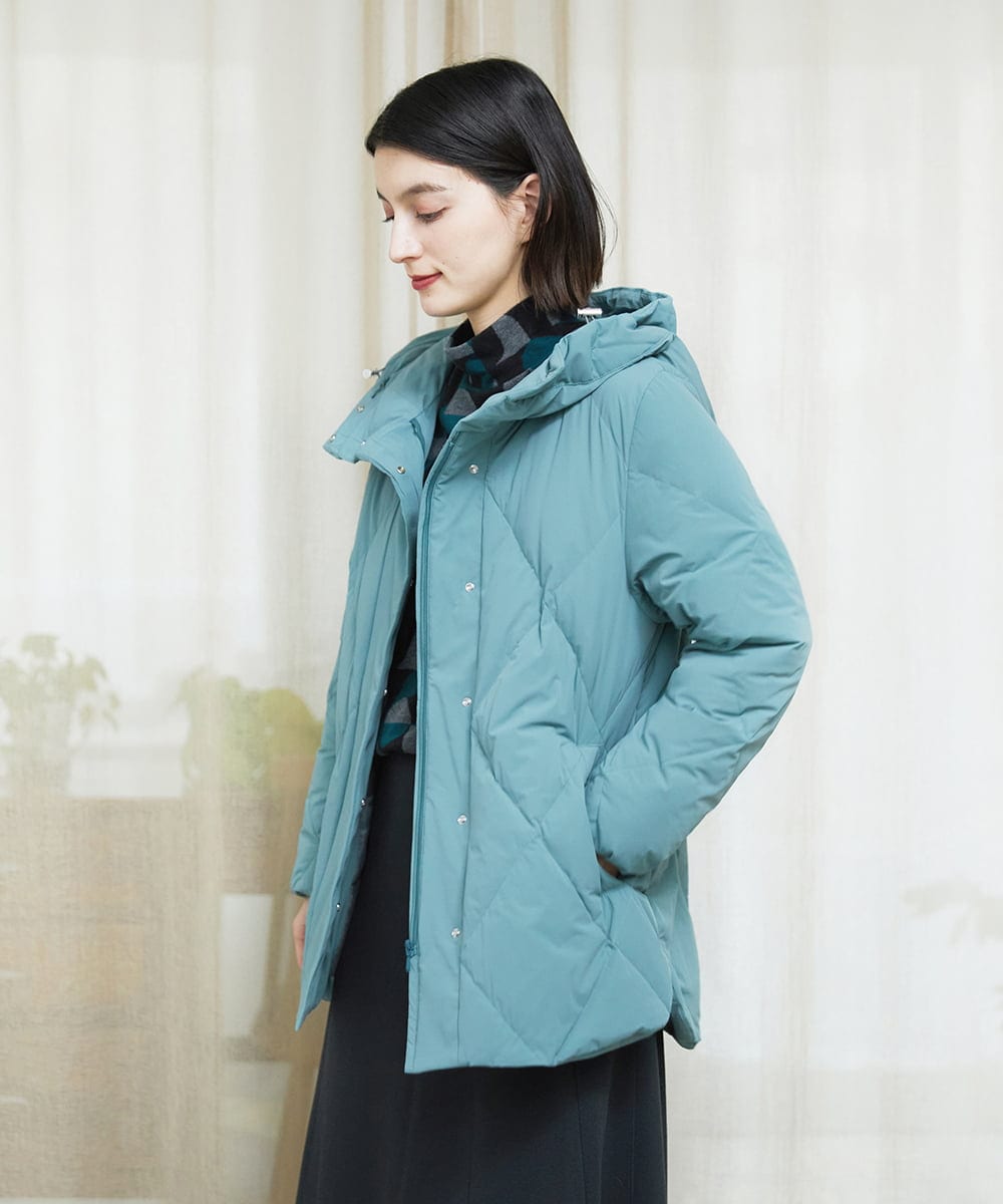 PHJAD48490 GEORGES RECH(小さいサイズ)(メゾン ドゥ サンク) マットストレッチタフタダウンジャケット グリーン