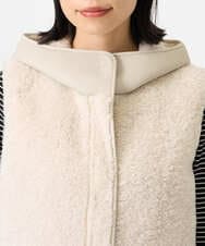 PHJAG10430 GEORGES RECH(小さいサイズ)(メゾン ドゥ サンク) エコムートンジップアップロングジレ ベージュ