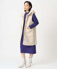 PHJAG10430 GEORGES RECH(小さいサイズ)(メゾン ドゥ サンク) エコムートンジップアップロングジレ ベージュ
