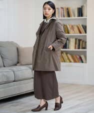 PHJAG30630 GEORGES RECH(小さいサイズ)(メゾン ドゥ サンク) ステッチレス2WAYカラーミドルダウンコート ブラウン
