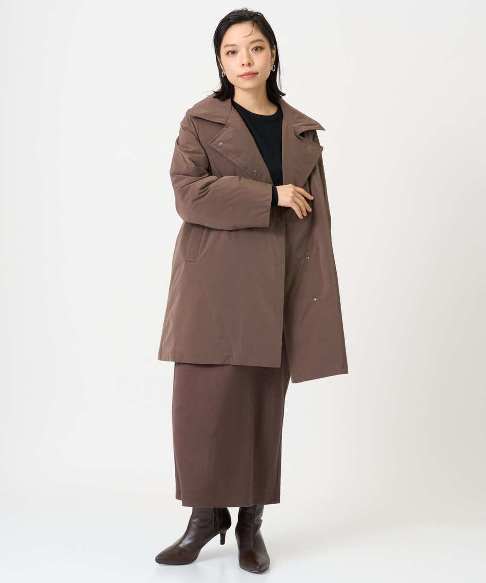 PHJAG30630 GEORGES RECH(小さいサイズ)(メゾン ドゥ サンク) ステッチレス2WAYカラーミドルダウンコート ブラウン