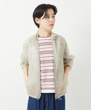 PHJGA01360 GEORGES RECH(小さいサイズ)(メゾン ドゥ サンク) シアースタンドギャザーブルゾン ライトグレー