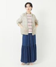 PHJGA01360 GEORGES RECH(小さいサイズ)(メゾン ドゥ サンク) シアースタンドギャザーブルゾン ライトグレー