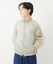 PHJGA01360 GEORGES RECH(小さいサイズ)(メゾン ドゥ サンク) シアースタンドギャザーブルゾン ライトグレー