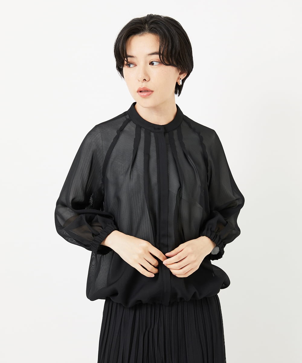 PHJGA40360 GEORGES RECH(小さいサイズ)(メゾン ドゥ サンク) シアーノーカラージャケット ブラック