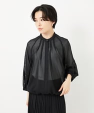 PHJGA40360 GEORGES RECH(小さいサイズ)(メゾン ドゥ サンク) シアーノーカラージャケット ブラック