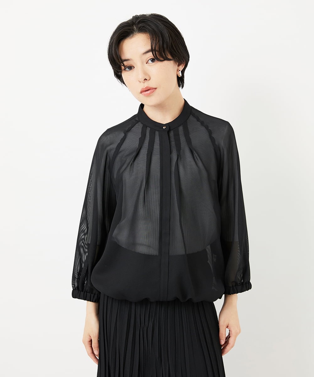 PHJGA40360 GEORGES RECH(小さいサイズ)(メゾン ドゥ サンク) シアーノーカラージャケット ブラック