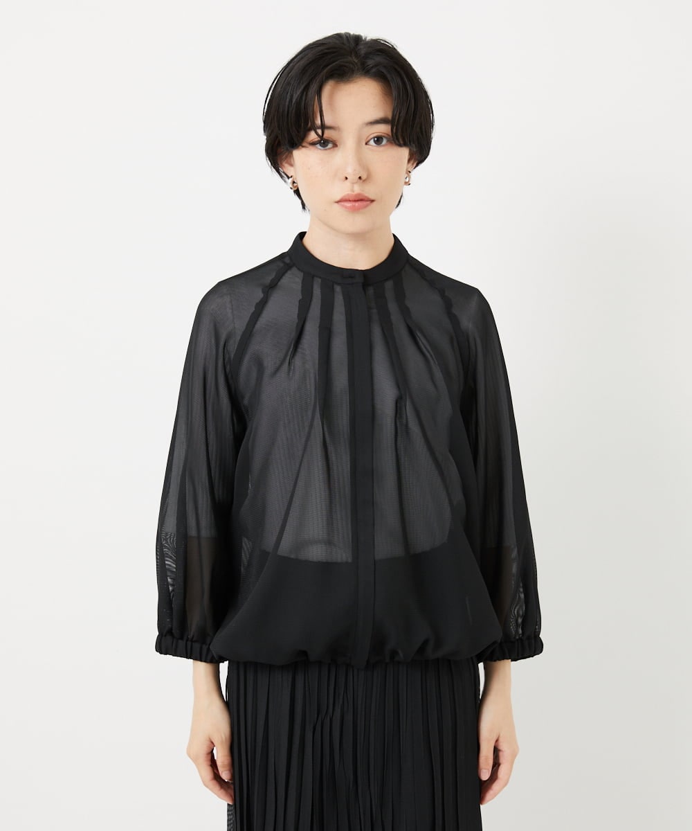 PHJGA40360 GEORGES RECH(小さいサイズ)(メゾン ドゥ サンク) シアーノーカラージャケット ブラック