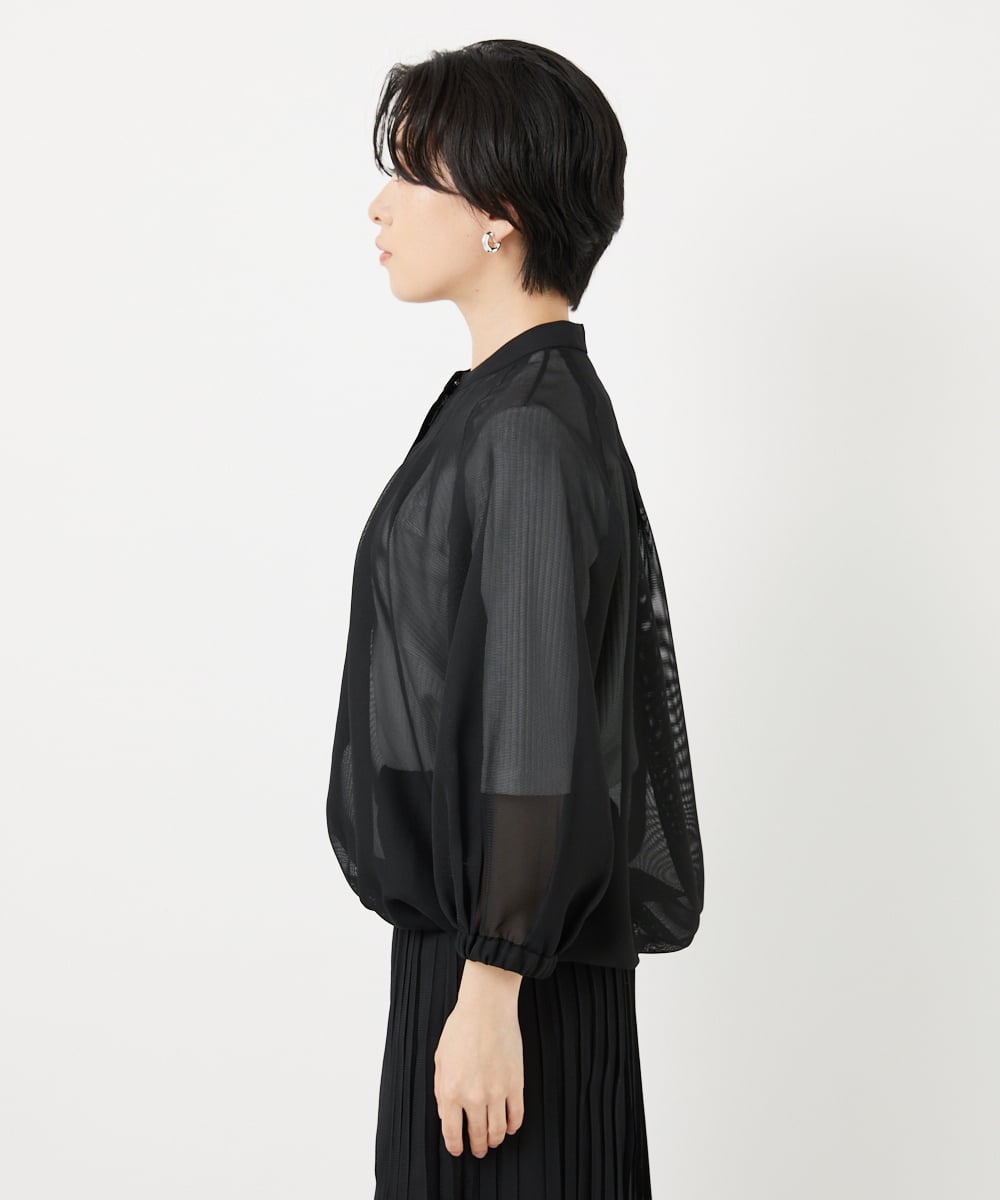 PHJGA40360 GEORGES RECH(小さいサイズ)(メゾン ドゥ サンク) シアーノーカラージャケット ブラック