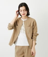 PHJGD12360 GEORGES RECH(小さいサイズ)(メゾン ドゥ サンク)  [セットアップ対応]ノーカラージップジャケット ベージュ