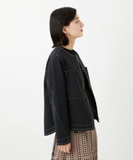 PHJGD12360 GEORGES RECH(小さいサイズ)(メゾン ドゥ サンク)  [セットアップ対応]ノーカラージップジャケット ブラック