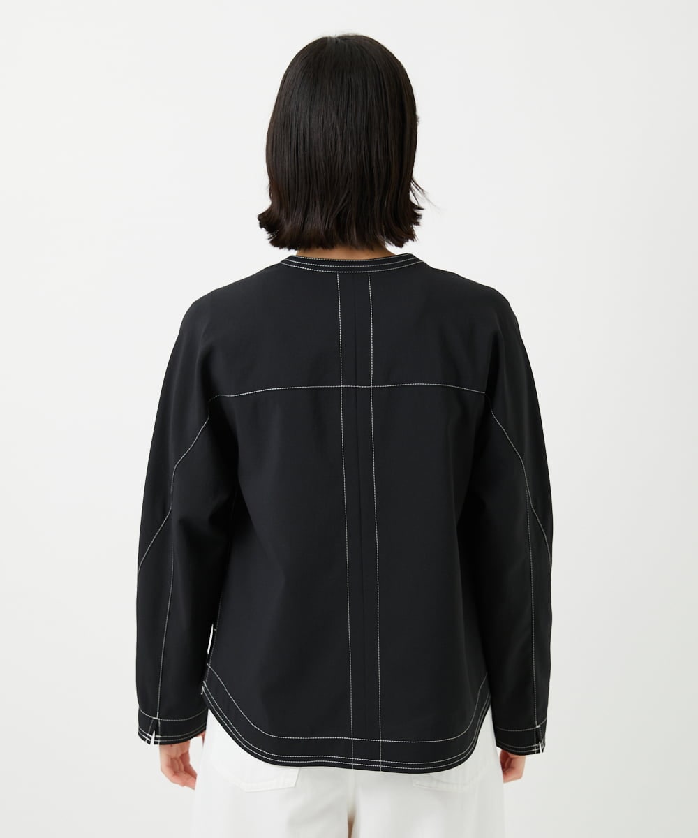 PHJGD12360 GEORGES RECH(小さいサイズ)(メゾン ドゥ サンク)  [セットアップ対応]ノーカラージップジャケット ブラック