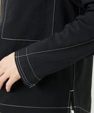 PHJGD12360 GEORGES RECH(小さいサイズ)(メゾン ドゥ サンク)  [セットアップ対応]ノーカラージップジャケット ブラック