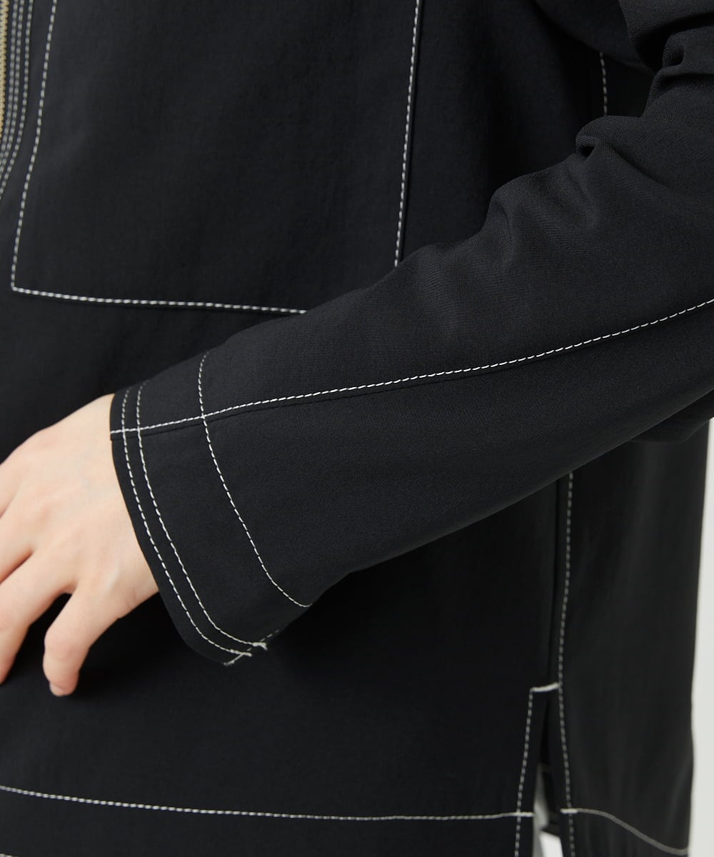 PHJGD12360 GEORGES RECH(小さいサイズ)(メゾン ドゥ サンク)  [セットアップ対応]ノーカラージップジャケット ブラック