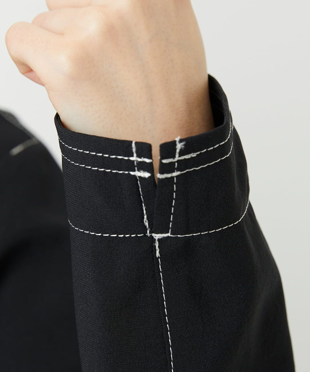 PHJGD12360 GEORGES RECH(小さいサイズ)(メゾン ドゥ サンク)  [セットアップ対応]ノーカラージップジャケット ブラック