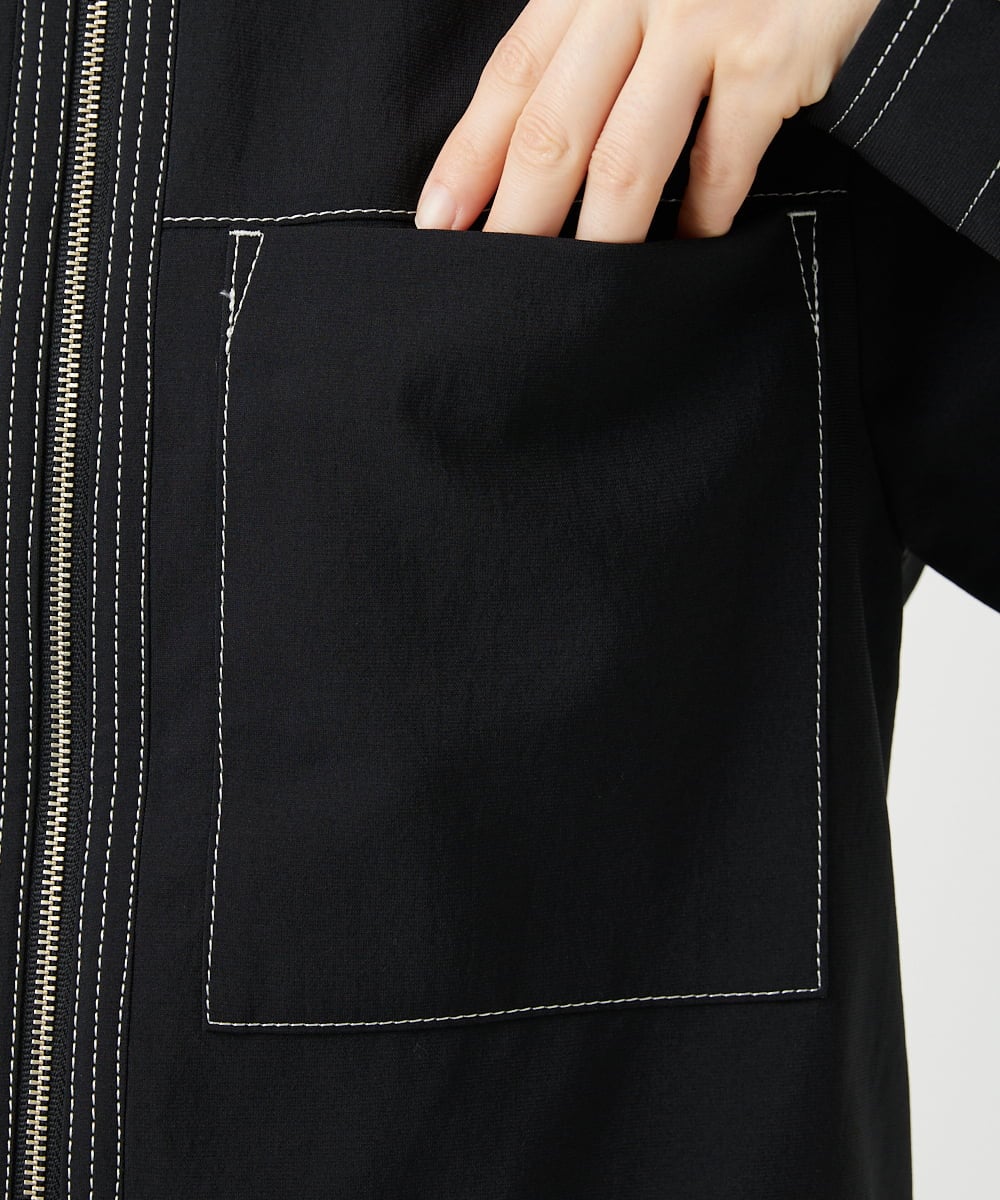 PHJGD12360 GEORGES RECH(小さいサイズ)(メゾン ドゥ サンク)  [セットアップ対応]ノーカラージップジャケット ブラック