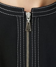 PHJGD12360 GEORGES RECH(小さいサイズ)(メゾン ドゥ サンク)  [セットアップ対応]ノーカラージップジャケット ブラック