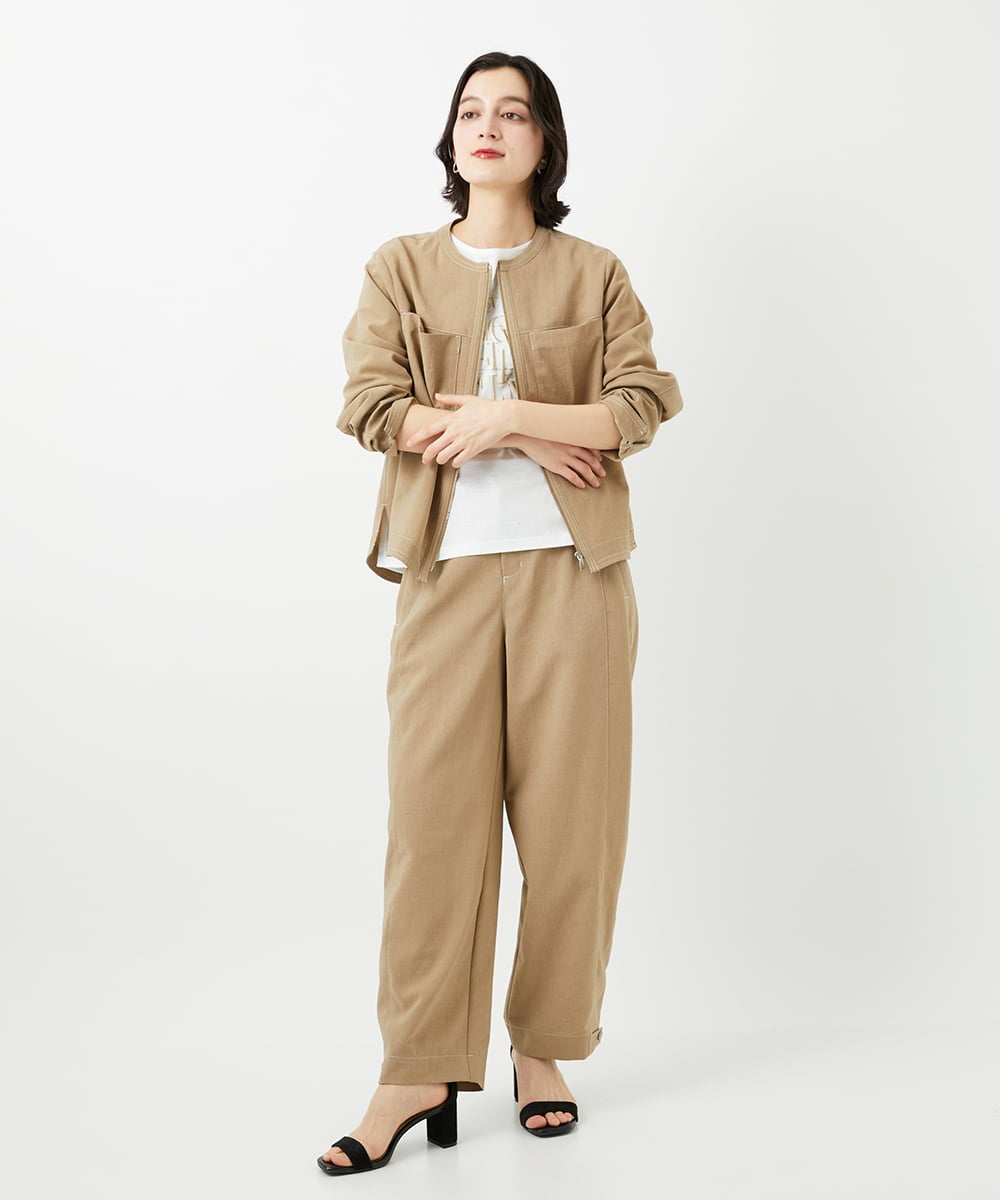 PHJGD12360 GEORGES RECH(小さいサイズ)(メゾン ドゥ サンク)  [セットアップ対応]ノーカラージップジャケット ブラック