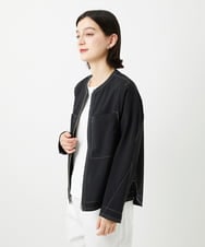 PHJGD12360 GEORGES RECH(小さいサイズ)(メゾン ドゥ サンク)  [セットアップ対応]ノーカラージップジャケット ブラック