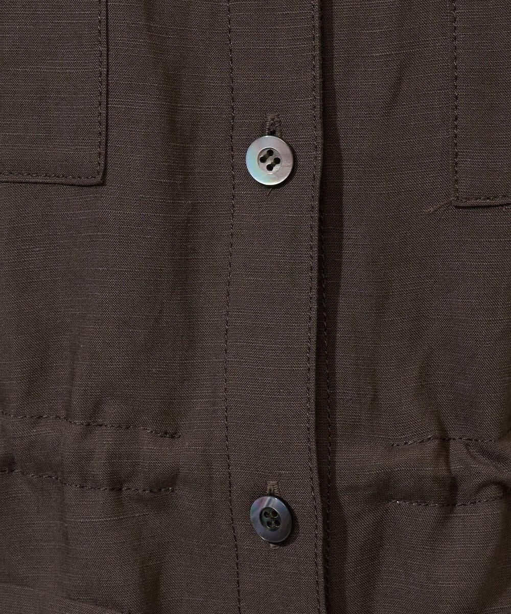 PHJGD30360 GEORGES RECH(小さいサイズ)(メゾン ドゥ サンク) リネン混サファリベスト ブラウン