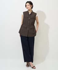 PHJGD30360 GEORGES RECH(小さいサイズ)(メゾン ドゥ サンク) リネン混サファリベスト ブラウン