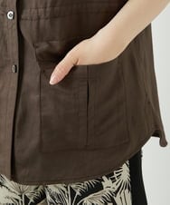 PHJGD30360 GEORGES RECH(小さいサイズ)(メゾン ドゥ サンク) リネン混サファリベスト ブラウン