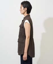 PHJGD30360 GEORGES RECH(小さいサイズ)(メゾン ドゥ サンク) リネン混サファリベスト ブラウン