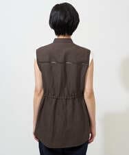 PHJGD30360 GEORGES RECH(小さいサイズ)(メゾン ドゥ サンク) リネン混サファリベスト ブラウン