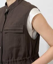 PHJGD30360 GEORGES RECH(小さいサイズ)(メゾン ドゥ サンク) リネン混サファリベスト ブラウン