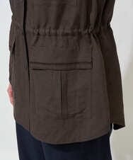 PHJGD30360 GEORGES RECH(小さいサイズ)(メゾン ドゥ サンク) リネン混サファリベスト ブラウン