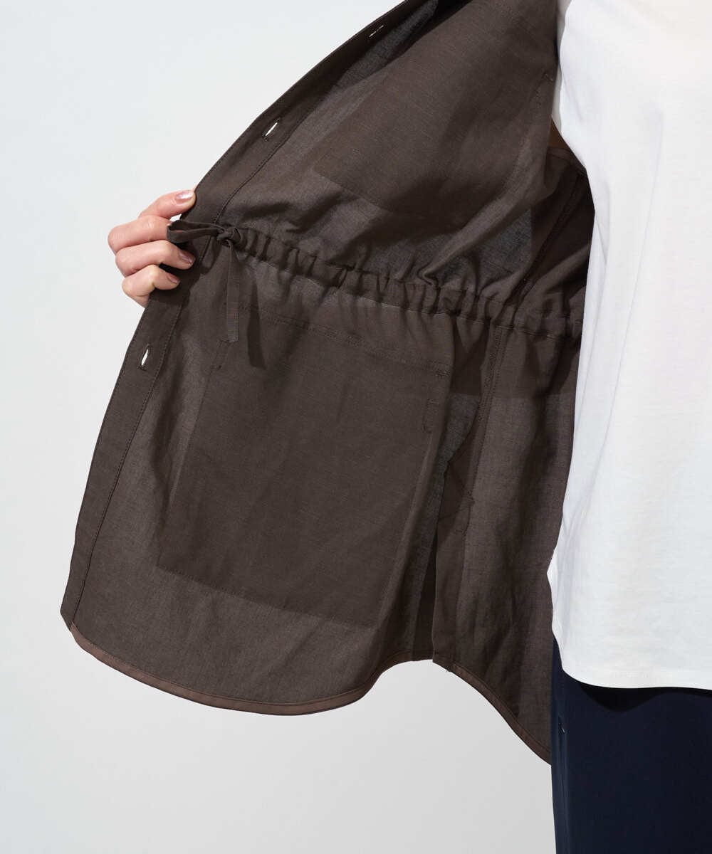 PHJGD30360 GEORGES RECH(小さいサイズ)(メゾン ドゥ サンク) リネン混サファリベスト ブラウン