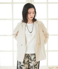 PHJGD31390 GEORGES RECH(小さいサイズ)(メゾン ドゥ サンク)  [セットアップ対応]フレンチリネンテーラードジャケット ベージュ