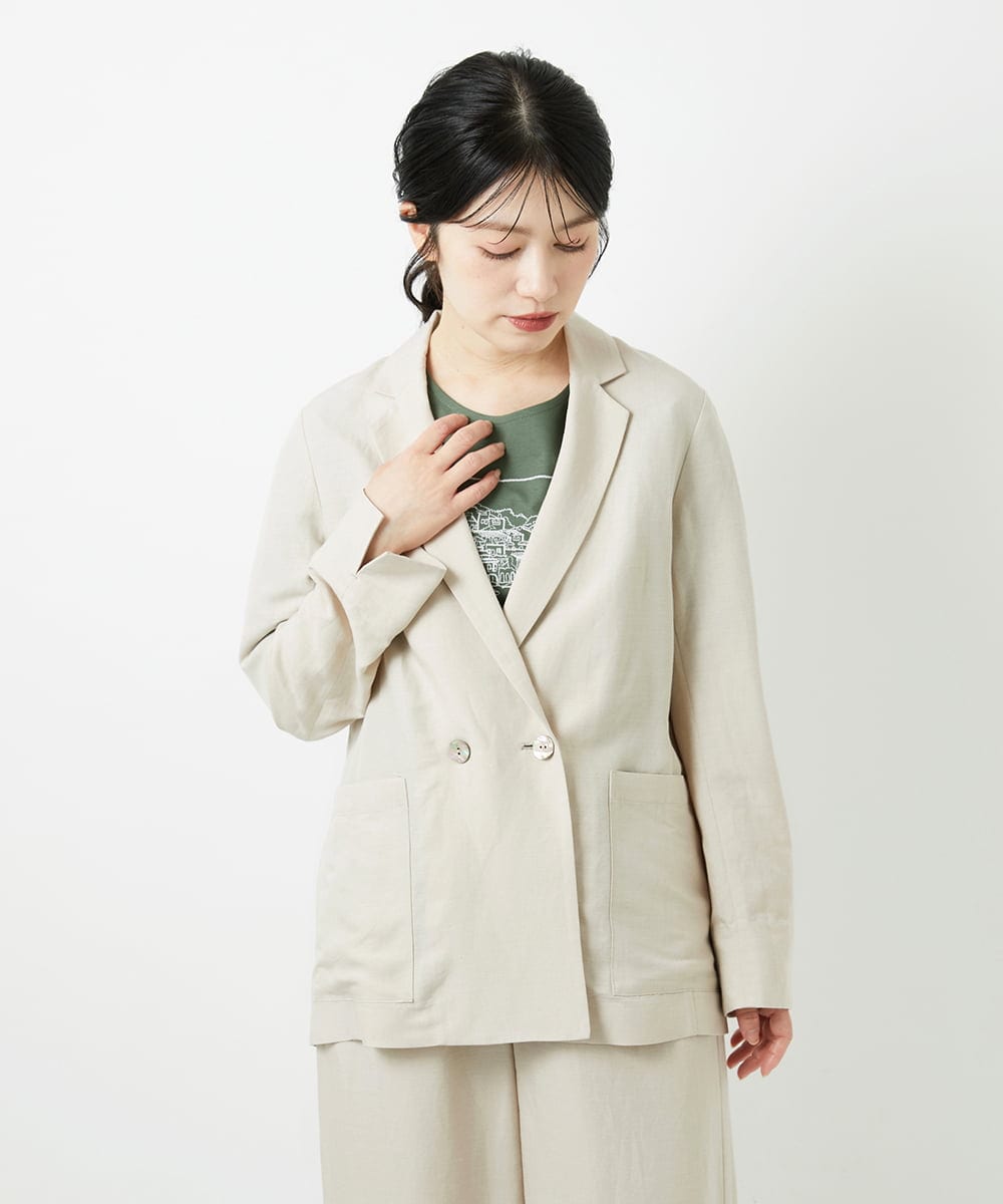 PHJGD31390 GEORGES RECH(小さいサイズ)(メゾン ドゥ サンク)  [セットアップ対応]フレンチリネンテーラードジャケット ベージュ