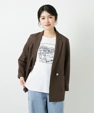 PHJGD31390 GEORGES RECH(小さいサイズ)(メゾン ドゥ サンク)  [セットアップ対応]フレンチリネンテーラードジャケット ブラウン