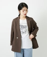 PHJGD31390 GEORGES RECH(小さいサイズ)(メゾン ドゥ サンク)  [セットアップ対応]フレンチリネンテーラードジャケット ブラウン