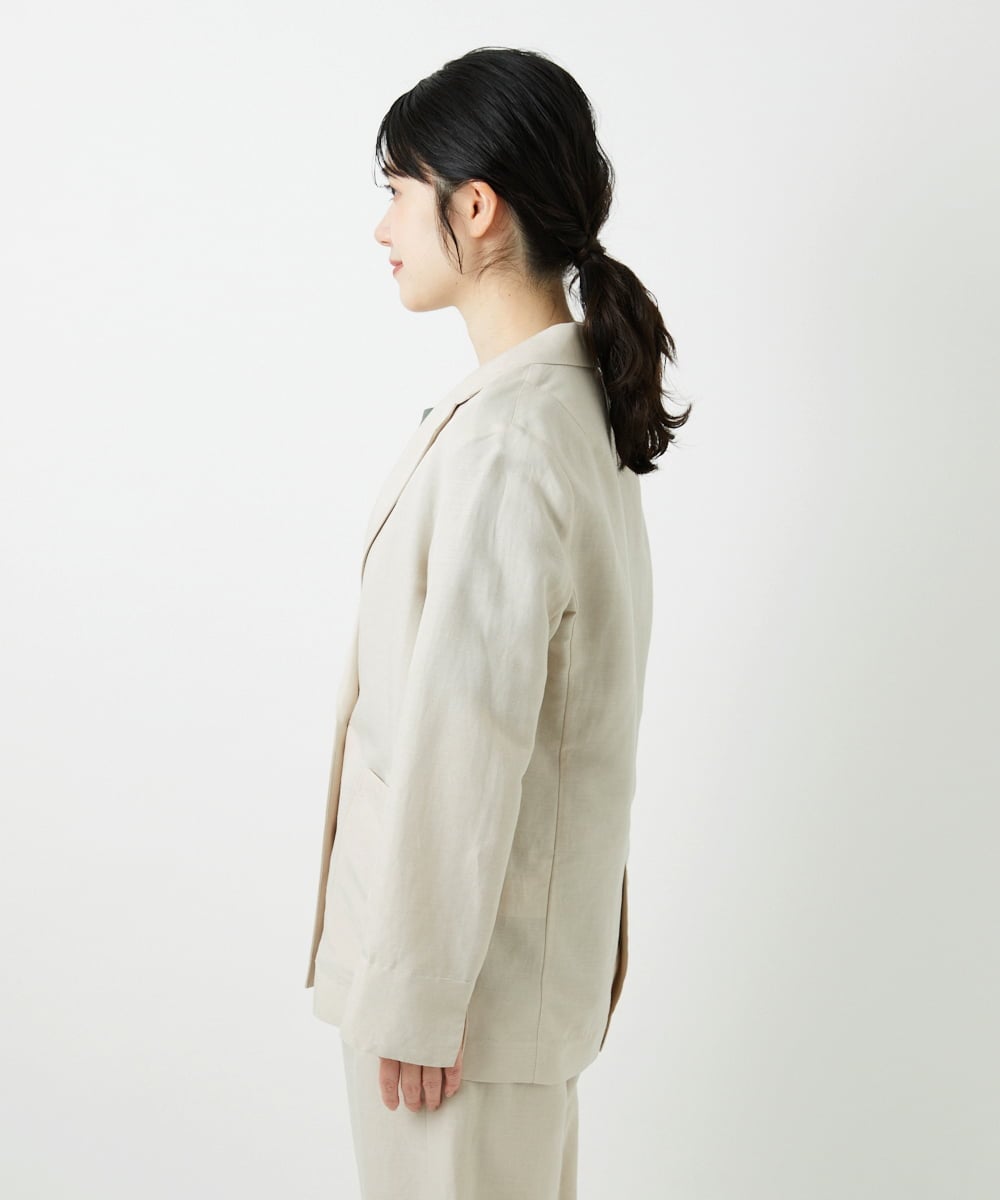 PHJGD31390 GEORGES RECH(小さいサイズ)(メゾン ドゥ サンク)  [セットアップ対応]フレンチリネンテーラードジャケット ブラウン