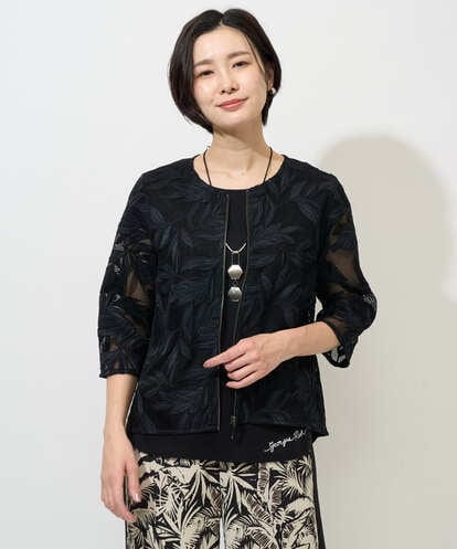 PHJGD37330 GEORGES RECH(小さいサイズ) メッシュアップリケノーカラージャケット