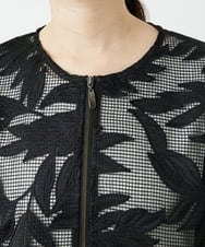 PHJGD37330 GEORGES RECH(小さいサイズ)(メゾン ドゥ サンク) メッシュアップリケノーカラージャケット ブラック