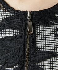 PHJGD37330 GEORGES RECH(小さいサイズ)(メゾン ドゥ サンク) メッシュアップリケノーカラージャケット ブラック