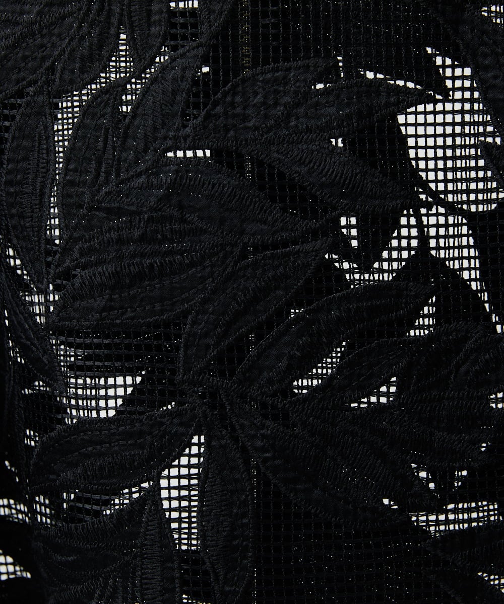 PHJGD37330 GEORGES RECH(小さいサイズ)(メゾン ドゥ サンク) メッシュアップリケノーカラージャケット ブラック