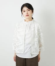 PHJGD37330 GEORGES RECH(小さいサイズ)(メゾン ドゥ サンク) メッシュアップリケノーカラージャケット ブラック