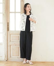 PHJGD37330 GEORGES RECH(小さいサイズ)(メゾン ドゥ サンク) メッシュアップリケノーカラージャケット ブラック