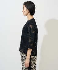 PHJGD37330 GEORGES RECH(小さいサイズ)(メゾン ドゥ サンク) メッシュアップリケノーカラージャケット ブラック