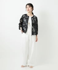 PHJGD37330 GEORGES RECH(小さいサイズ)(メゾン ドゥ サンク) メッシュアップリケノーカラージャケット ブラック
